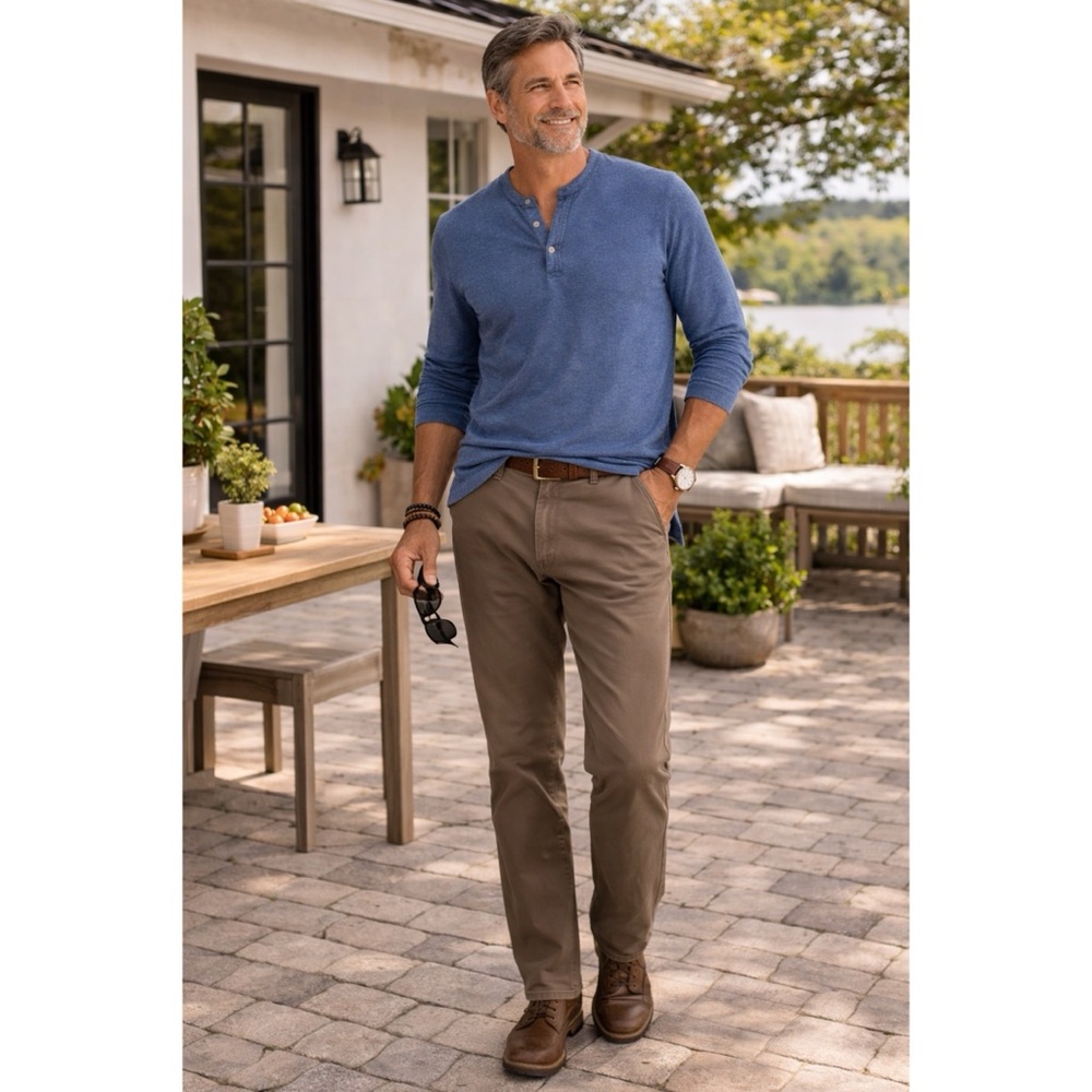 Dockers 5 Pocket Khaki Pants Relaxed Fit Flat Front Green NWT Sz 36 x 29